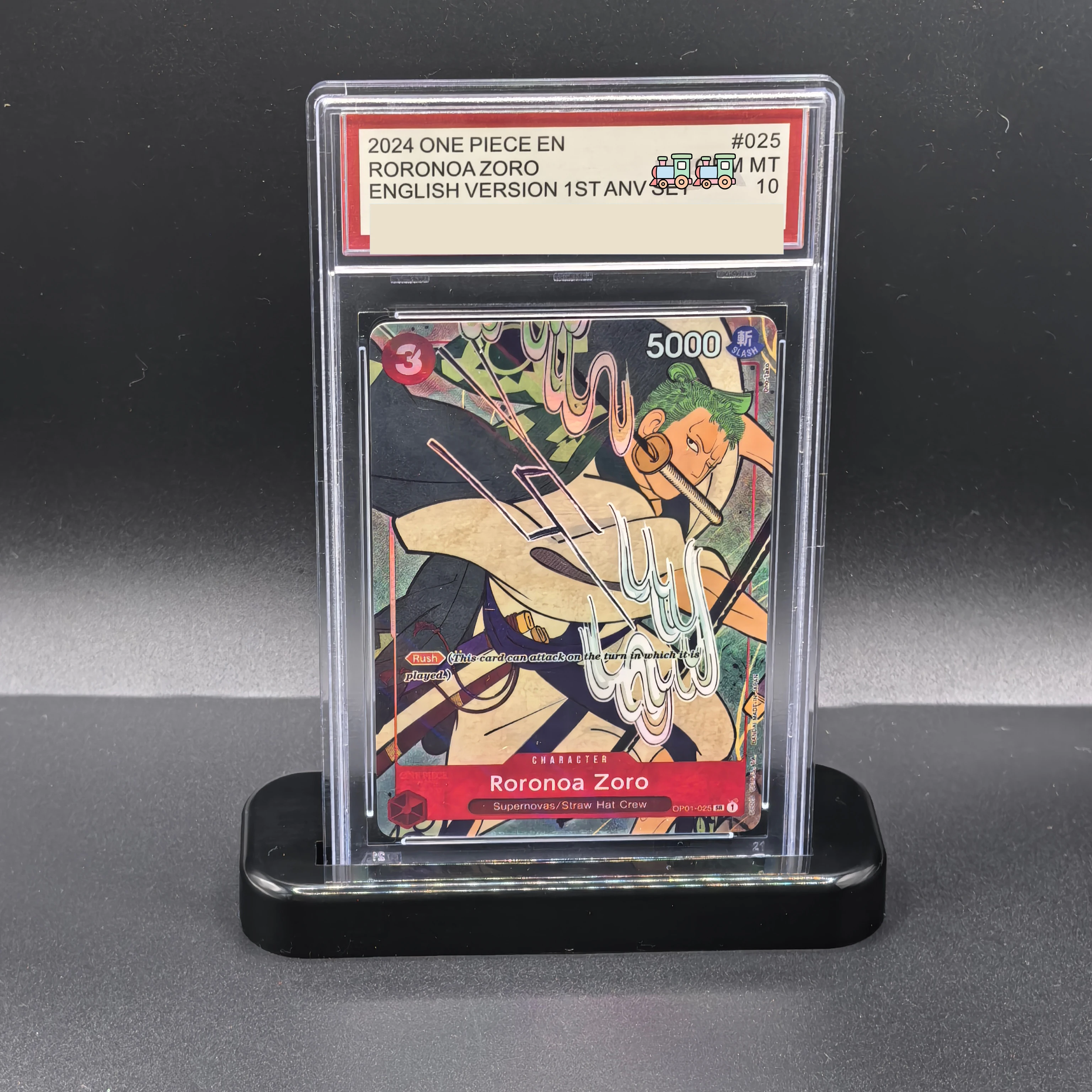 DIY OPCG Rating Card Collection Card 2024 EN RORONOAZORO ENGLISH VERSION 1ST ANV SET Copy 10Points Rating Card Anime Game Gift
