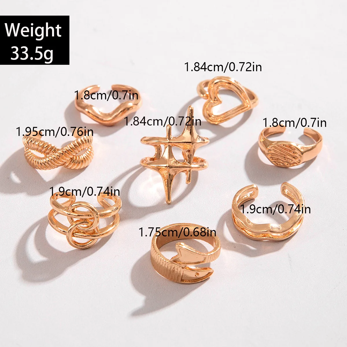 European and American hollowed-out electroplated ring, geometric design, butterfly open set for women, INS style, little crab