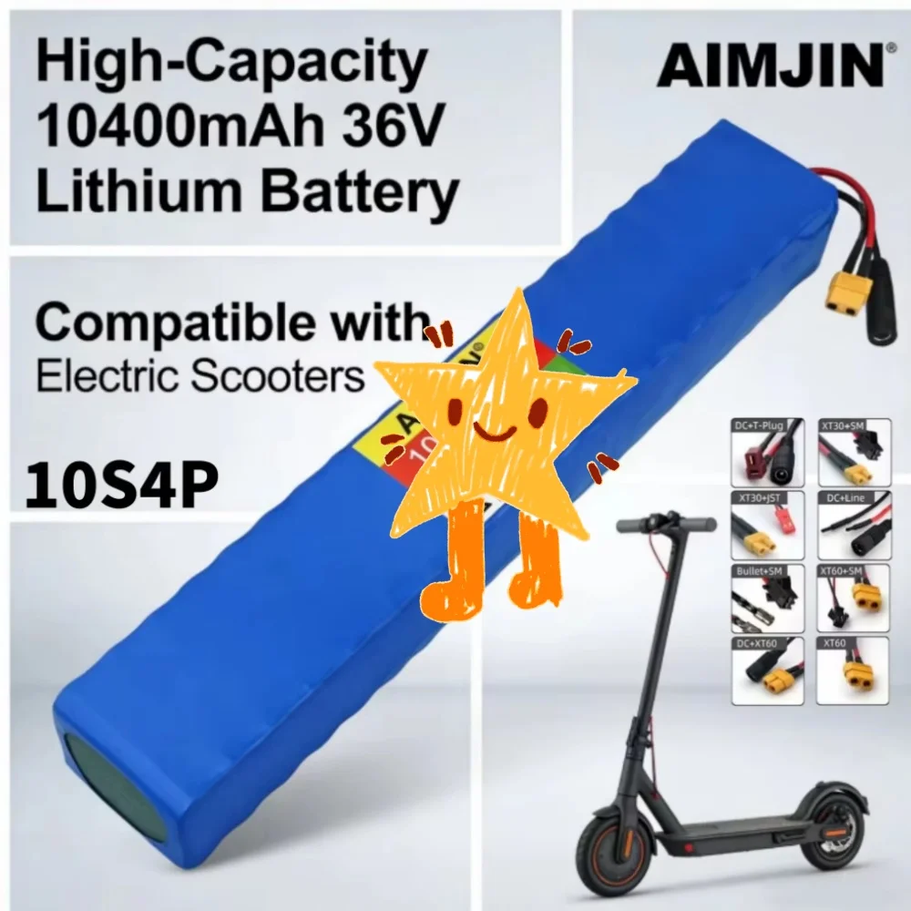 

High Performance 36V 10S4P 10.4Ah 18650 Lithium Battery Pack with BMS for Electric Scooter E-Bike High Power 42V 500W