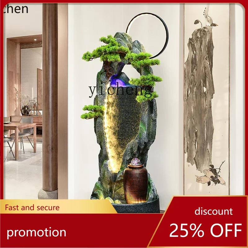 

HXL Water Rockery Water Curtain Wall Fountain Living Room Office Landscape Fish Tank Decoration Floor Circulating Water