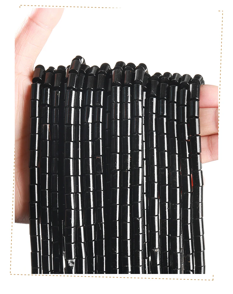 6x9mm Natürliche Schwarze Turmalin-Zylinderperle Lose Abstandsperle für Schmuckherstellung DIY Halskette Armband Zubehör – Detail 7