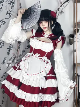 10 best sales Rotes Dienstmädchenkleid - №8