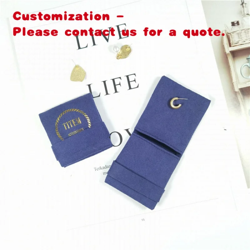 custom.Custom 8*8 Hot Stamping Your Jewelry Packaging Bag Blue Microfiber Envelope Jewellery Pouch Bag Velvet Envelope Dust