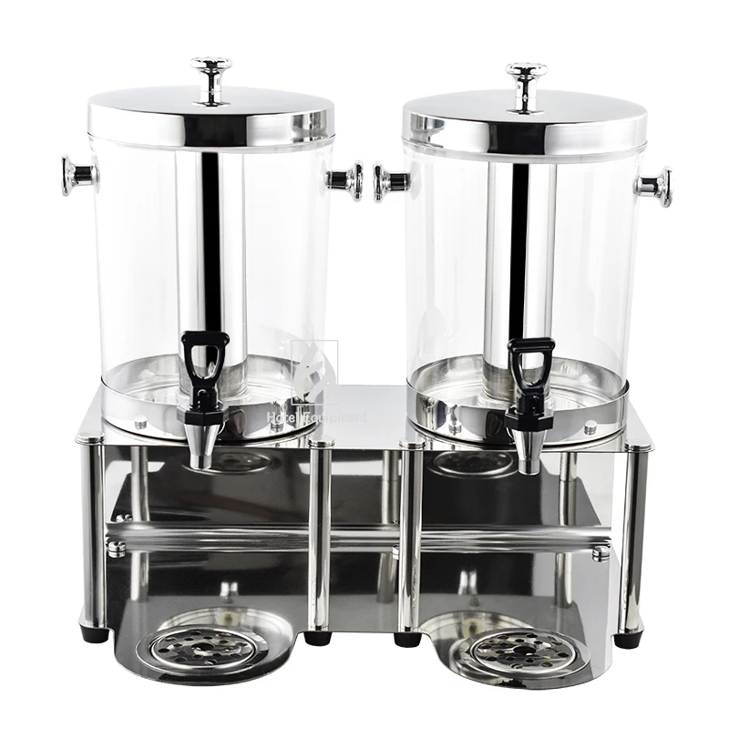 2 tanks Factory direct stock stainless steel restaurant buffet juice dispenser cooling machine cold drink beverage