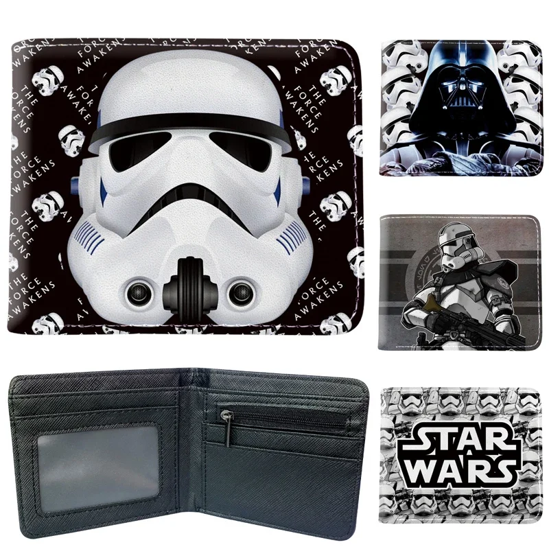 Star Wars Storm Trooper PU Leather Men Wallets Zipper Short Desigh Card Holder Folding Wallet Coin Purse Fashion Soft Wallet New