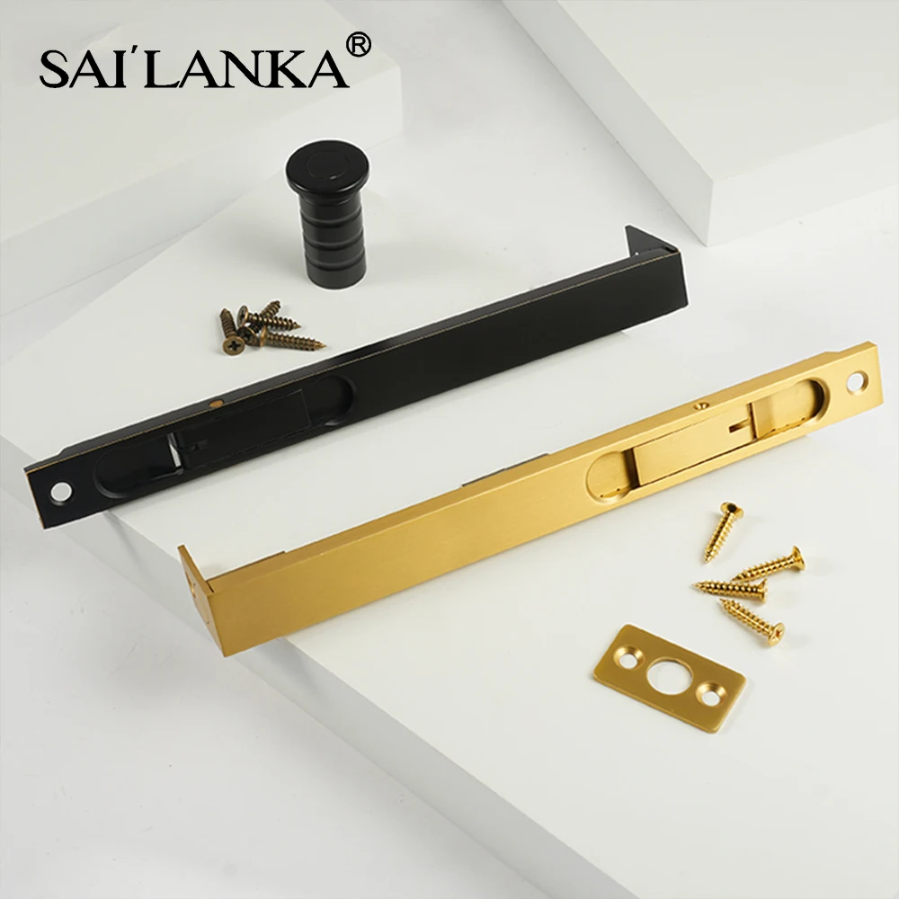 SAILANKA Door Lock Latch Set Solid Brass Lock Security Slide Catch Anti Theft Push Pull Interior Living Room Bathroom Balcony