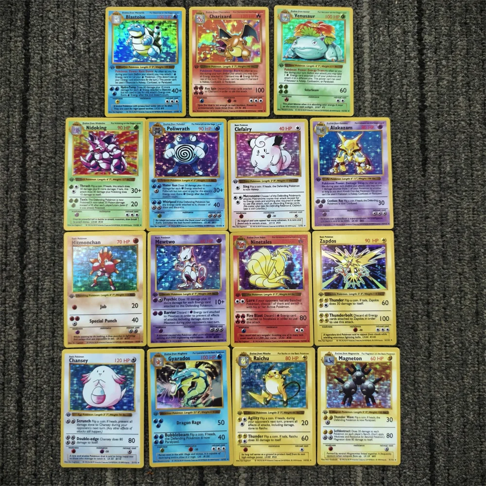 

Pkm Holographic Flash Proxy Cards Single Exquisite Game Anime Cartoon First Generation PTCG PROXY Card The Best Gift Collect