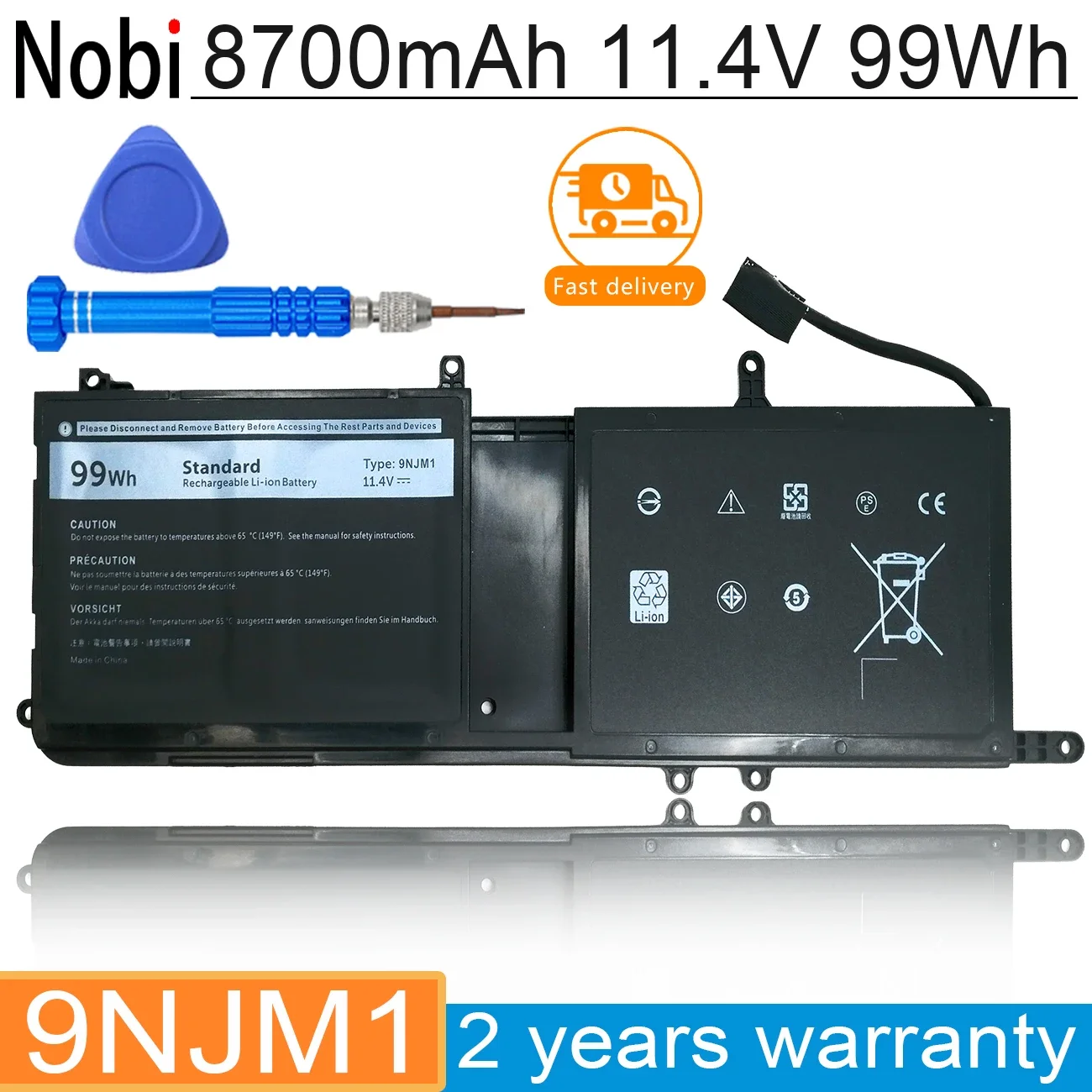 

Nobi 9NJM1 Battery For Dell Alienware 15 R3 17 R4 R5 Series P69F P31E P31E001 MG2YH HF250 0546FF 0HF250 44T2R P69F002 Free Tools