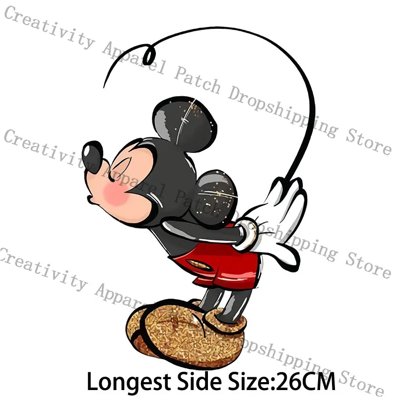 Mickey Minnie Mouse Animal Pattern Patches for Clothing Women Kids DIY T-shirt Garment Accessory Heat Transfer Patch Kawaii Gift