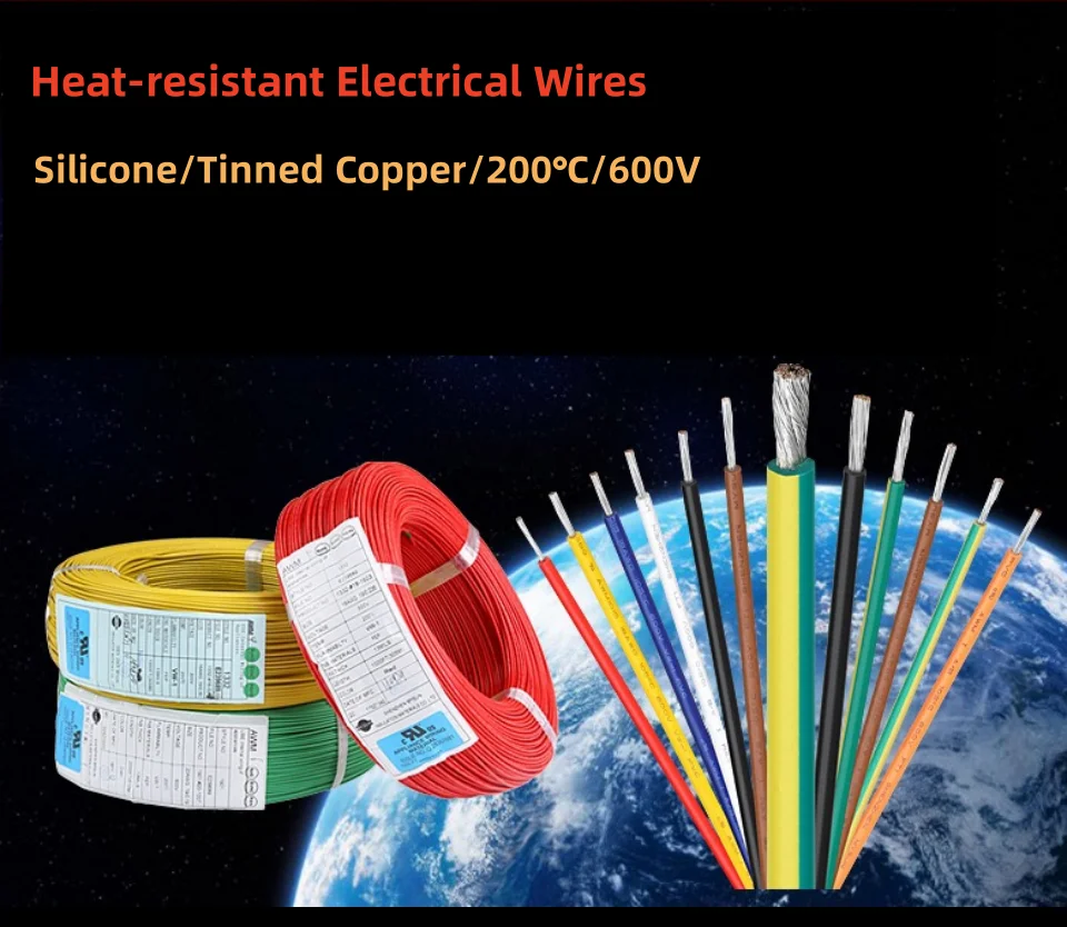 

1/5/10m Soft Silicone Cable 2 4 6 8 10 12 14 16 18 20 22 24 26AWG Car Battery Automotive Wiring Heat-resistant Electrical Wires