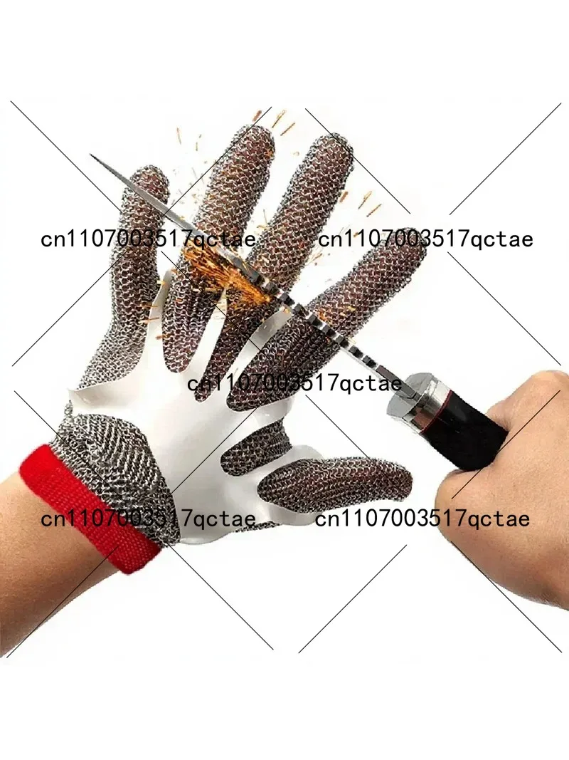 Cut Resistant Gloves Grade 5 Safety Protection, 304 Stainless Steel, One Size Fits Most for Kitchen Work
