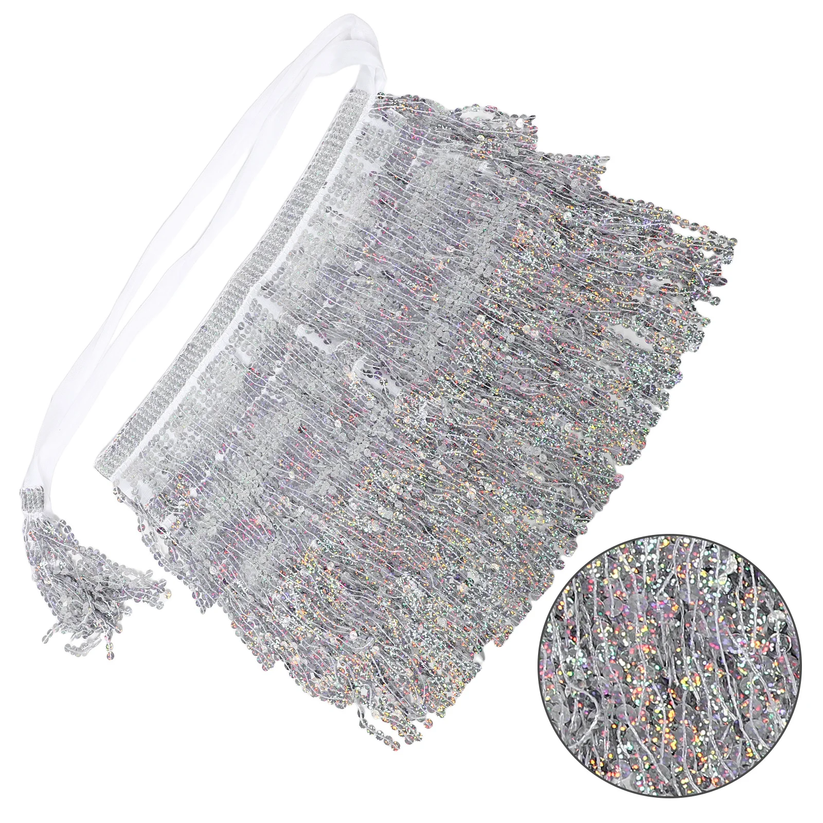 

Belly Dance Hip Scarf Sequin Tassel Fringe Boho Festival Party Sparkly Metallic Dance Belt Costume Accessory Skirt