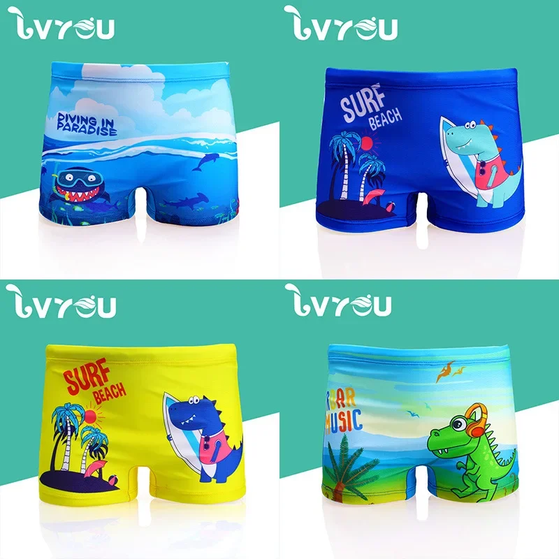 Baby Boy Swimming Trunks dinosaur fish Print Cartoon Bathing Suit Children Swim Shorts Kids Toddler Beach Swimwear Pool Shorts