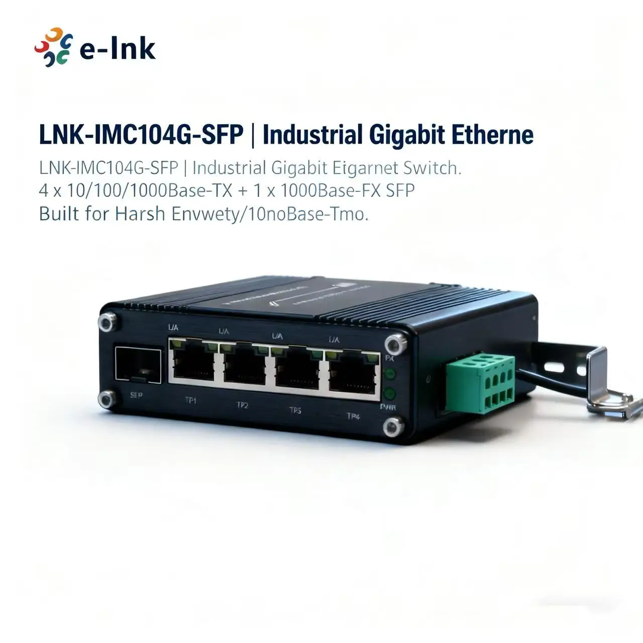 Mini Industrial 4-Port 10/100/1000BASE-T 802.3at  + 1-Port 10/100/1000T Ethernet Switch