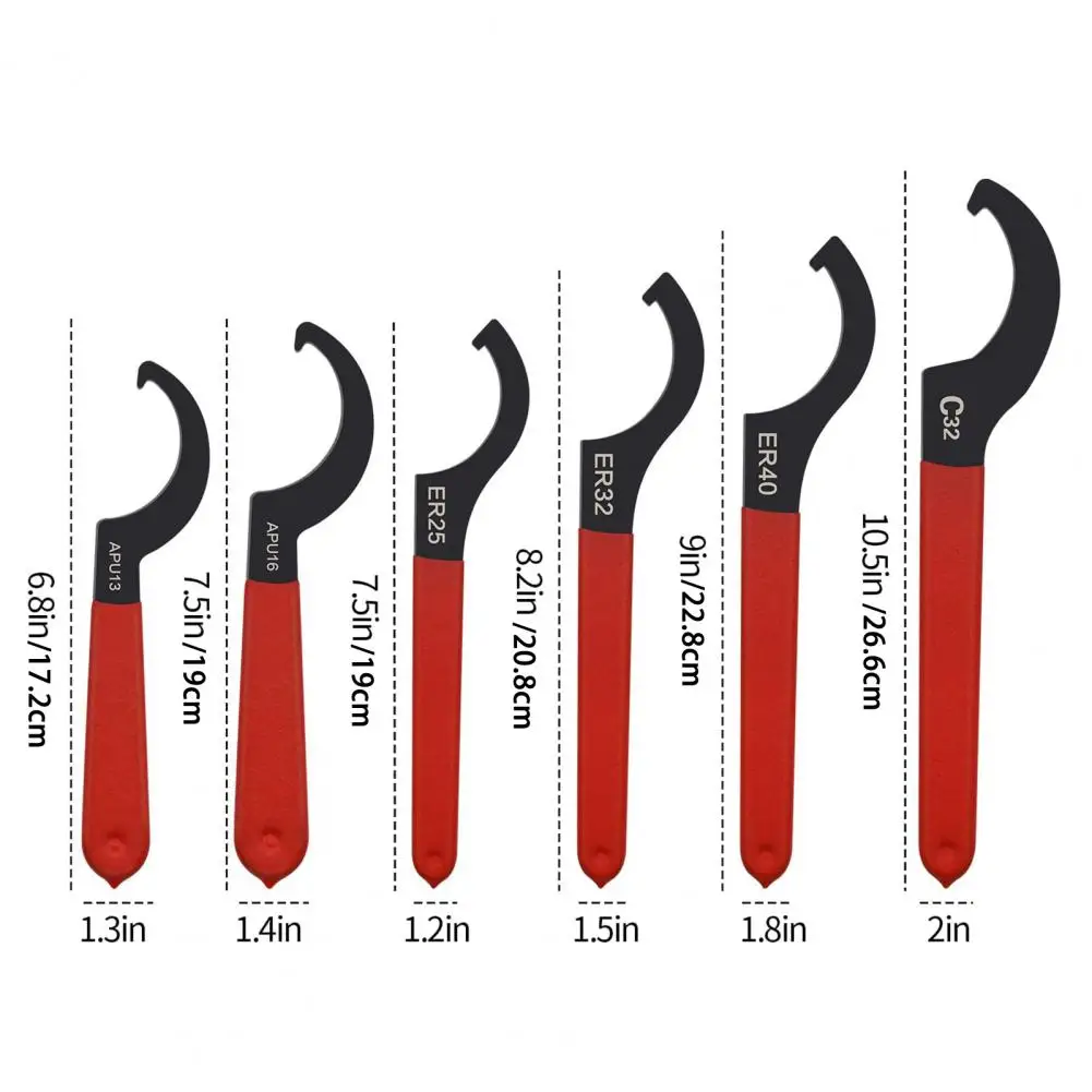 6Pcs Coilover Spanner Wrenches Rustproof Spanner Wrench Set Shock Adjustment C-Shape Spanner Hook Wrench Tools