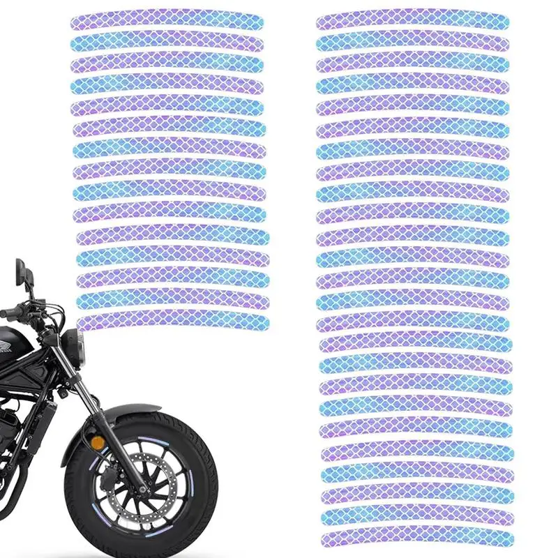 Motorcycle Rim Decals Reflective Stickers Wheel Stickers 40/20 Pcs Rim Stickers Wheel Decals Waterproof Strip Car Stickers Safet