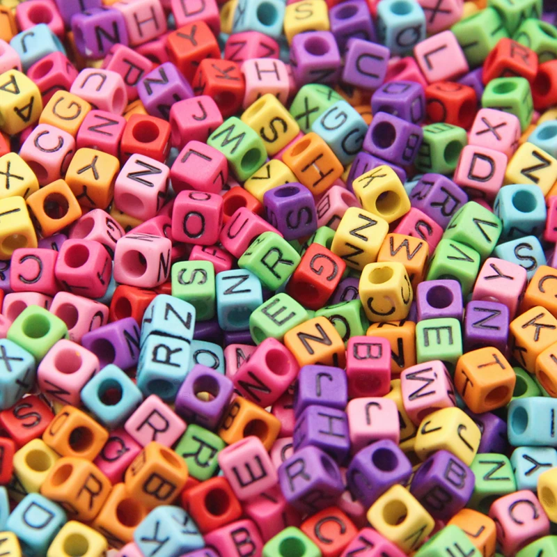 

15Gram Mini Acrylic Beads Square Letter Loose Beads For Hanmade Craft Making Accessories DIY Clothing Decoration Spacer Bead