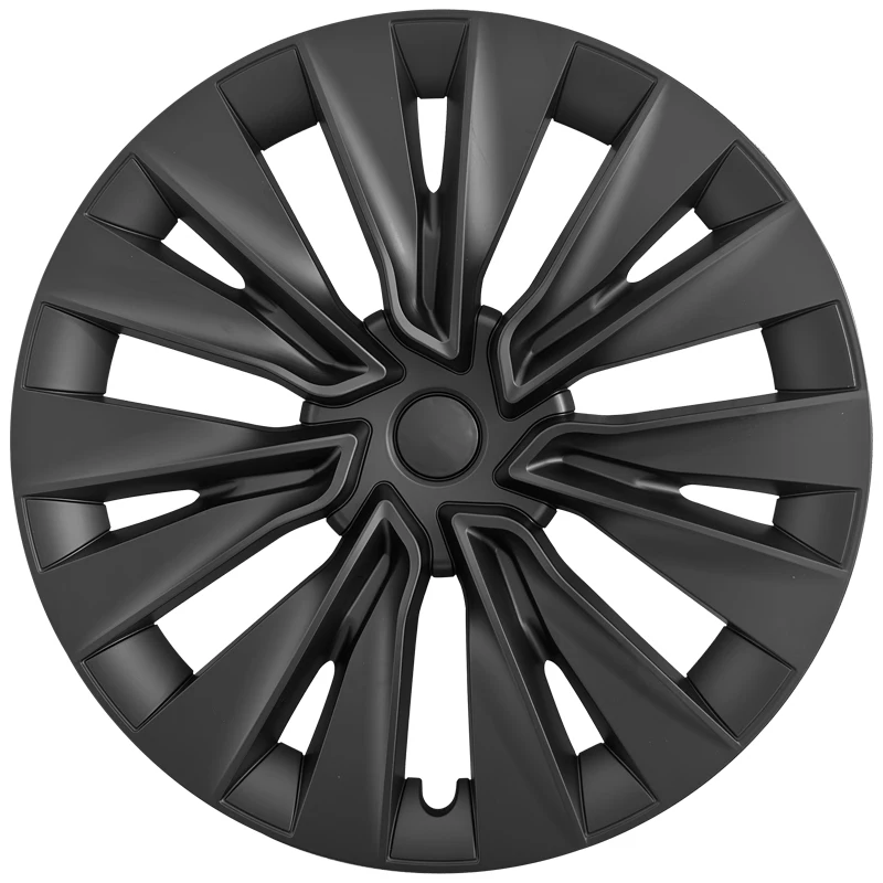 4 stuks 19 inch zilver-zwarte turbine stijl wieldoppen voor Tesla Model Y (2020–2024), vervangende wielkappen. - afbeelding 2