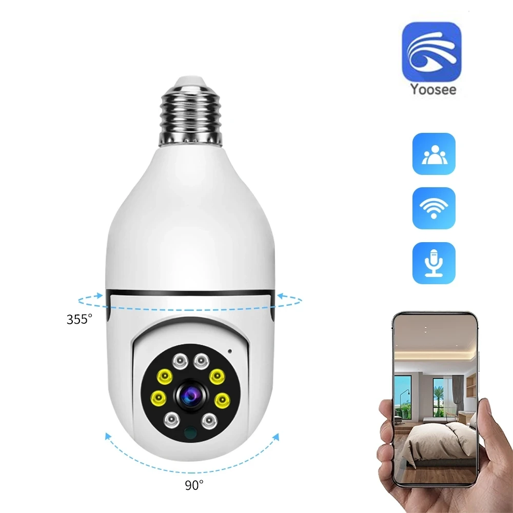 2MP YOOSEE Wifi Camera 1080P Wifi Bulb E27 Surveillance Camera Color Night Vision Human Tracking Smart Home Security Protection