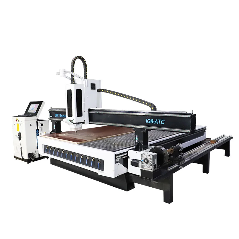 1325 4 Igoldencnc Axis Wood Cnc Router 3D Carving Machine With Rotaries