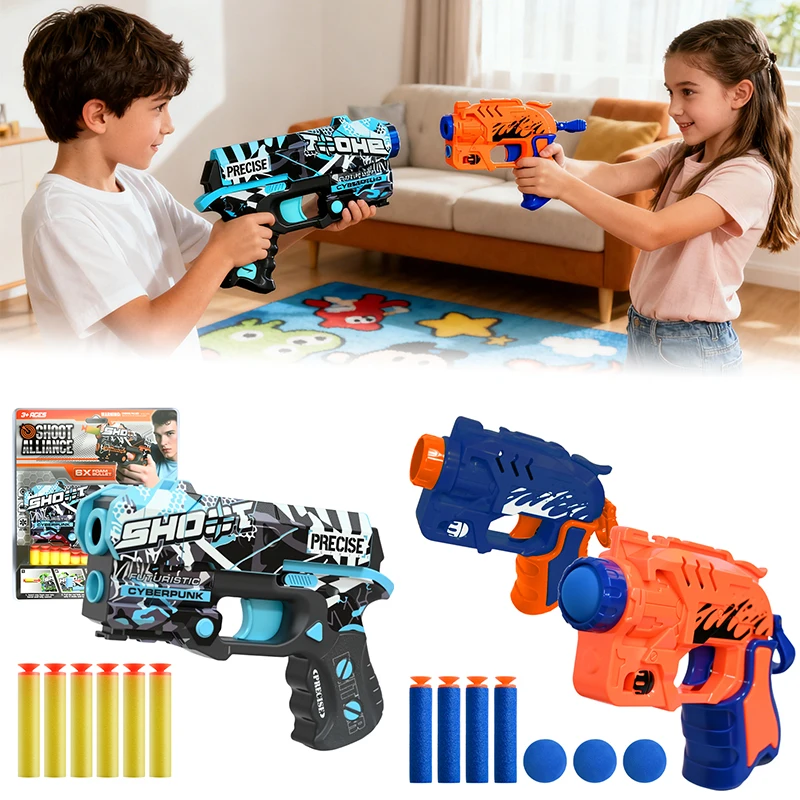 Manuelles Schießen, Modellwerfer mit weicher Kugel, Spielzeugpistole, Kunststoffschaum, Dartwerfer für Jungen, interaktives Eltern-Kind-Spielzeug, Geschenk