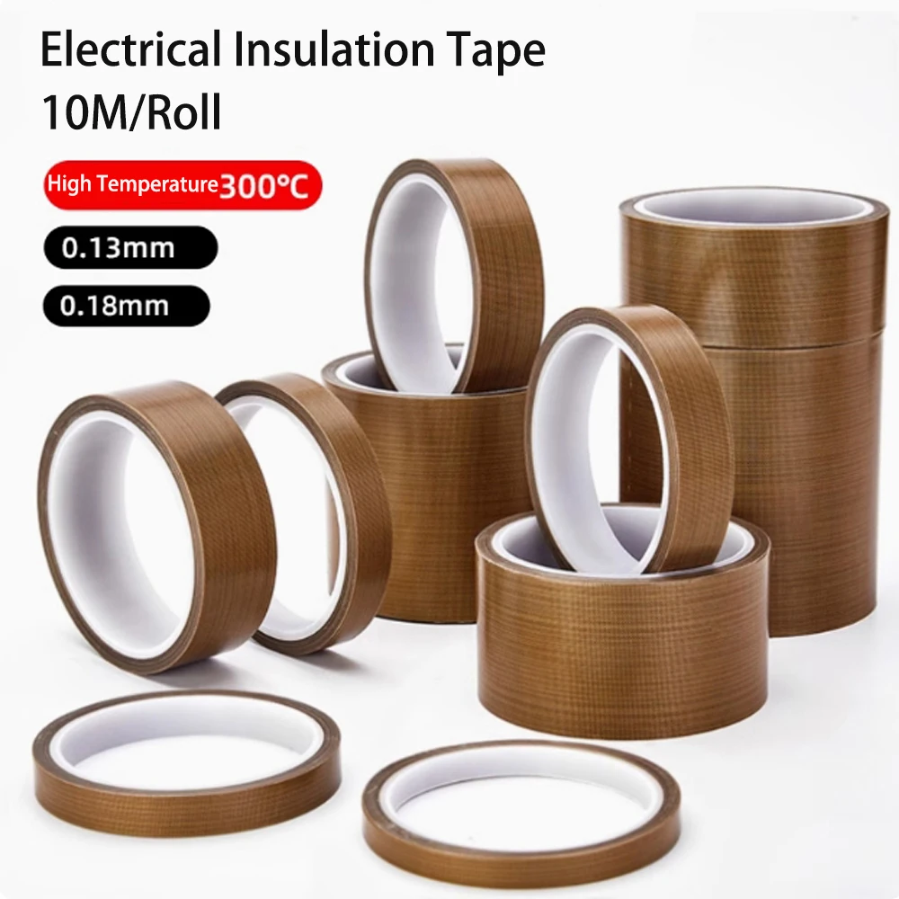 

10M/roll PTFE Coated Fabric Tape High Temperature for Teflon Tape Electrical Insulation Tape for Vacuum Sealer Machine