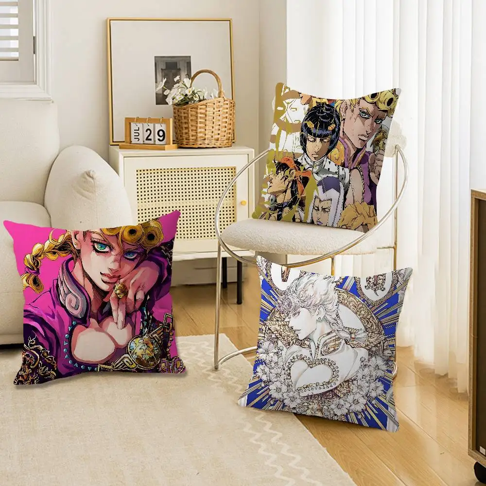 JoJos Bizarre Adventure Anime Pillow Gift Home Office Decoration Bedroom Sofa Car Cushion Cover case 45x45