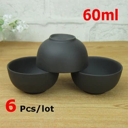 Promotion  Purple Clay Ceramic Tea Cup Set 60ml Big Capacity Black Teacup Cups Teacups Kung Fu A+ Quality Porcelain Gift