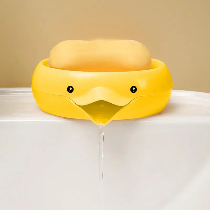 Cute Duck Shaped Bar Soap Holder Water Drainage Soap Box Dish Self Draining Soap Holder Shampoo Bar Holder Bathroom Accessories