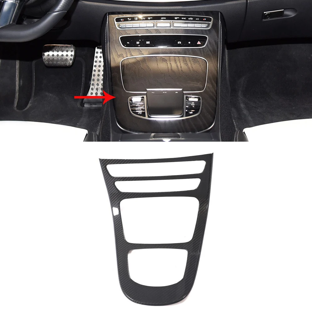 

Real Dry Carbon Interior Accessory Console Gear Shift Frame Panel Cover Trim For Mercedes E-Class W213 2019-2023