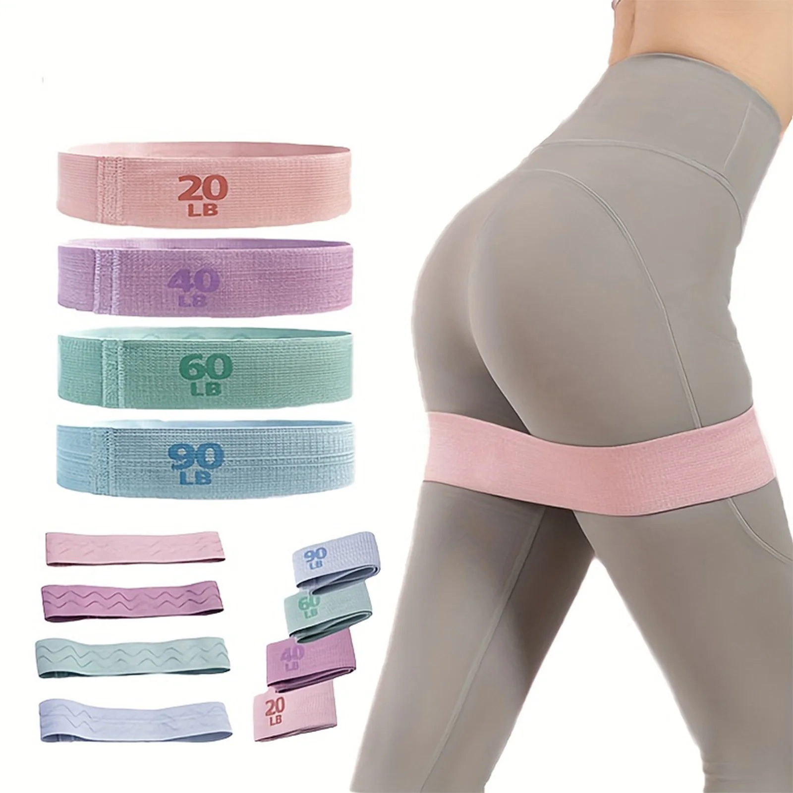 Heavy-Duty Polyester Resistance Band - Multi-Level Elastic Fitness Band for Squats, Workouts, and Exercise