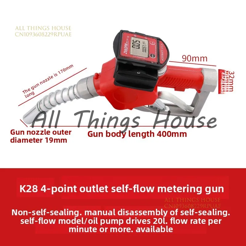 

K28 Digital Flow Meter Fueling Nozzle Oil Fill Nozzle Aluminum Refuel Injection Tools New
