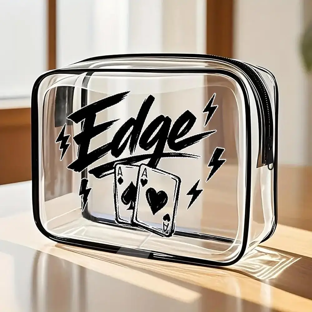 

Cosmetic Bag Ace Of Spades Hearts Lightning Bolts Clear Makeup Bag Graffiti Street Art Style Zippered Portable Organizer Pouch T