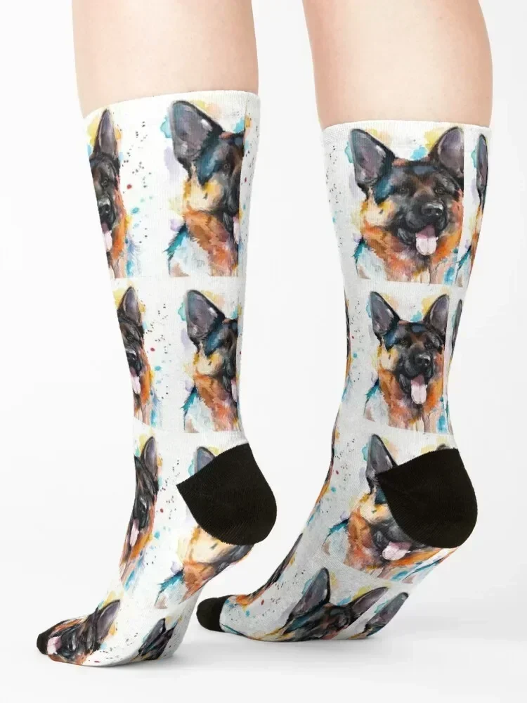 جوارب فنية للكلاب الراعي الألماني برباط لامع للرجال من القطن عالي الجودة للعام الجديد جوارب هيب هوب للنساء والرجال