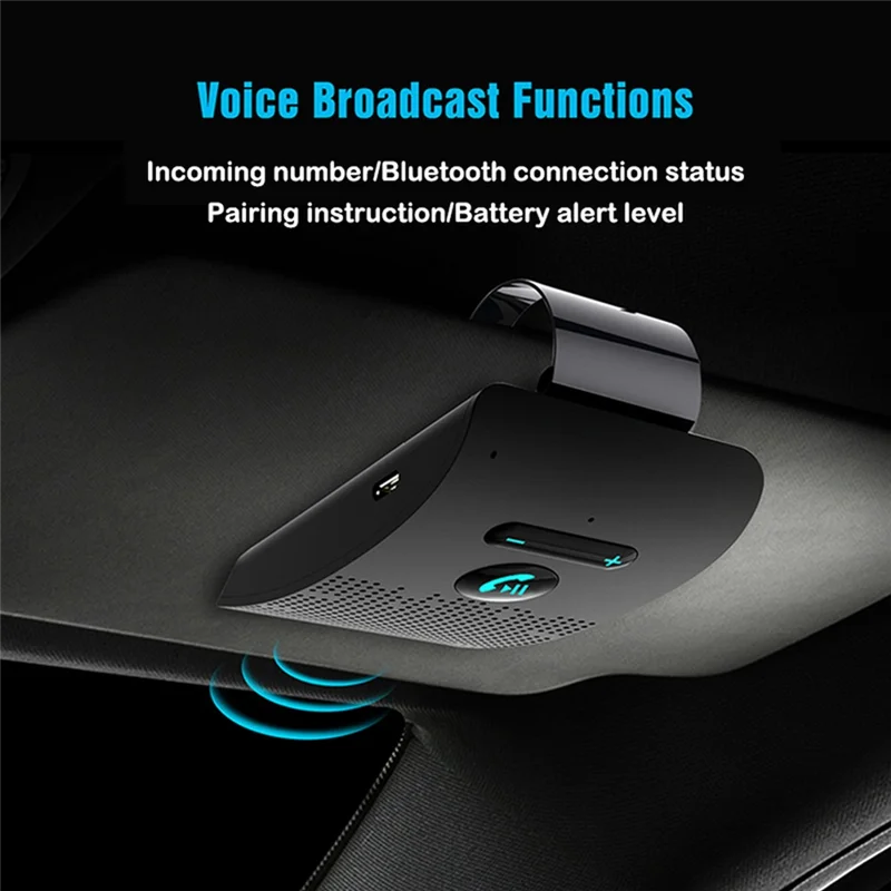 B03B-Bluetooth 4.2 Handsfree Car Kit Hifi Speaker 2W Wireless Audio Receiver Long Standby Time