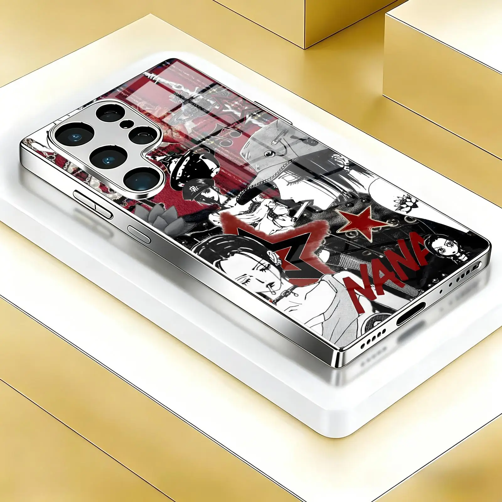 Nana Osaki Anime  Phone Case For Samsung S26 S25 S24 S23 S22 S21 Plus Ultra Note20 Electroplated glass Phone Case