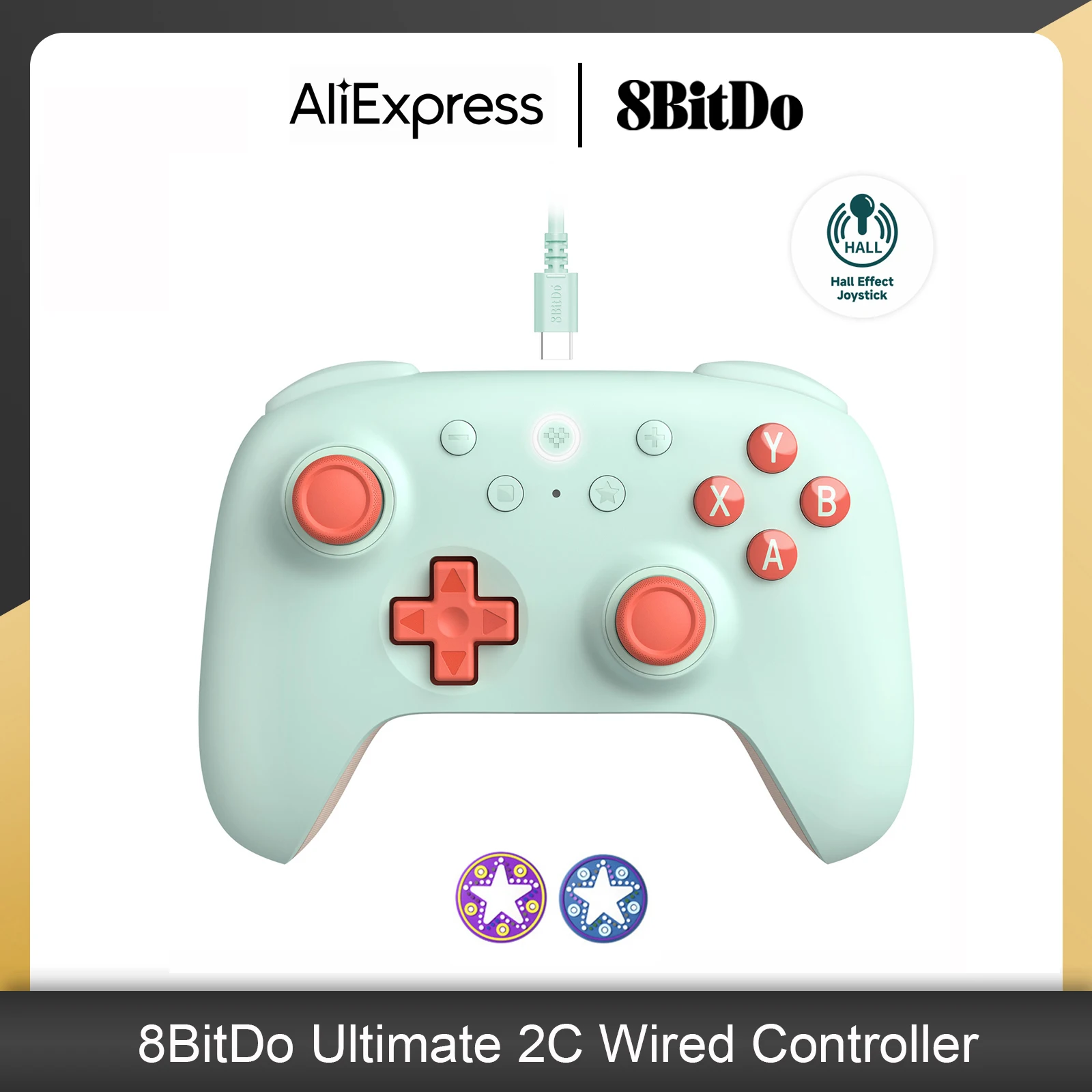 

Проводной игровой контроллер 8BitDo Ultimate 2C, геймпад с эффектом Холла, джойстик Tiggers для аксессуаров Windows и Android