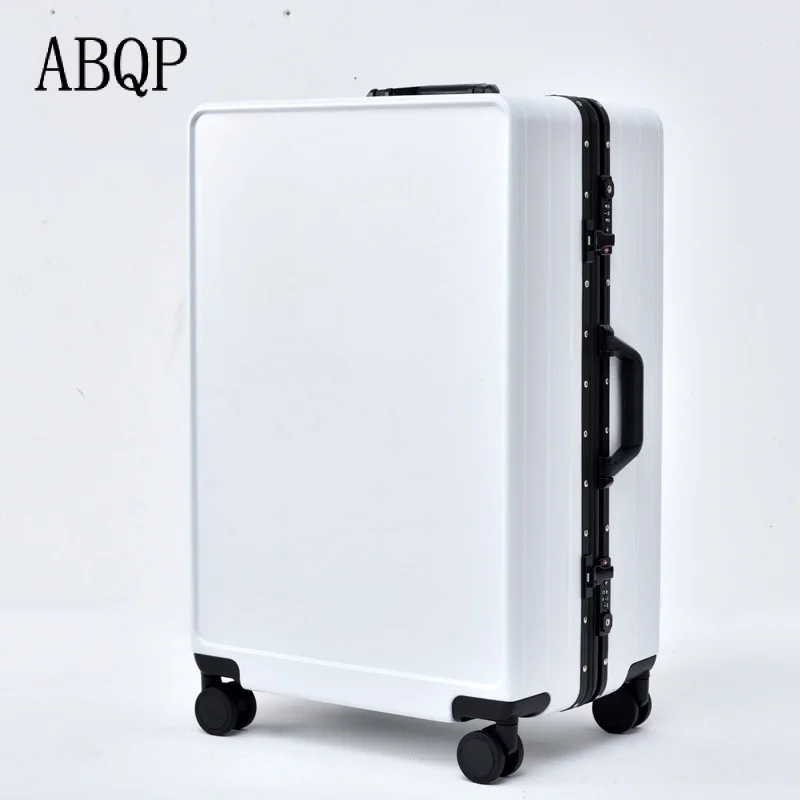 Valise de voyage avec cadre en aluminium pour hommes et femmes, roue universelle muette, bagages, peintures, serrure, sac à roulettes, luxe, 2023