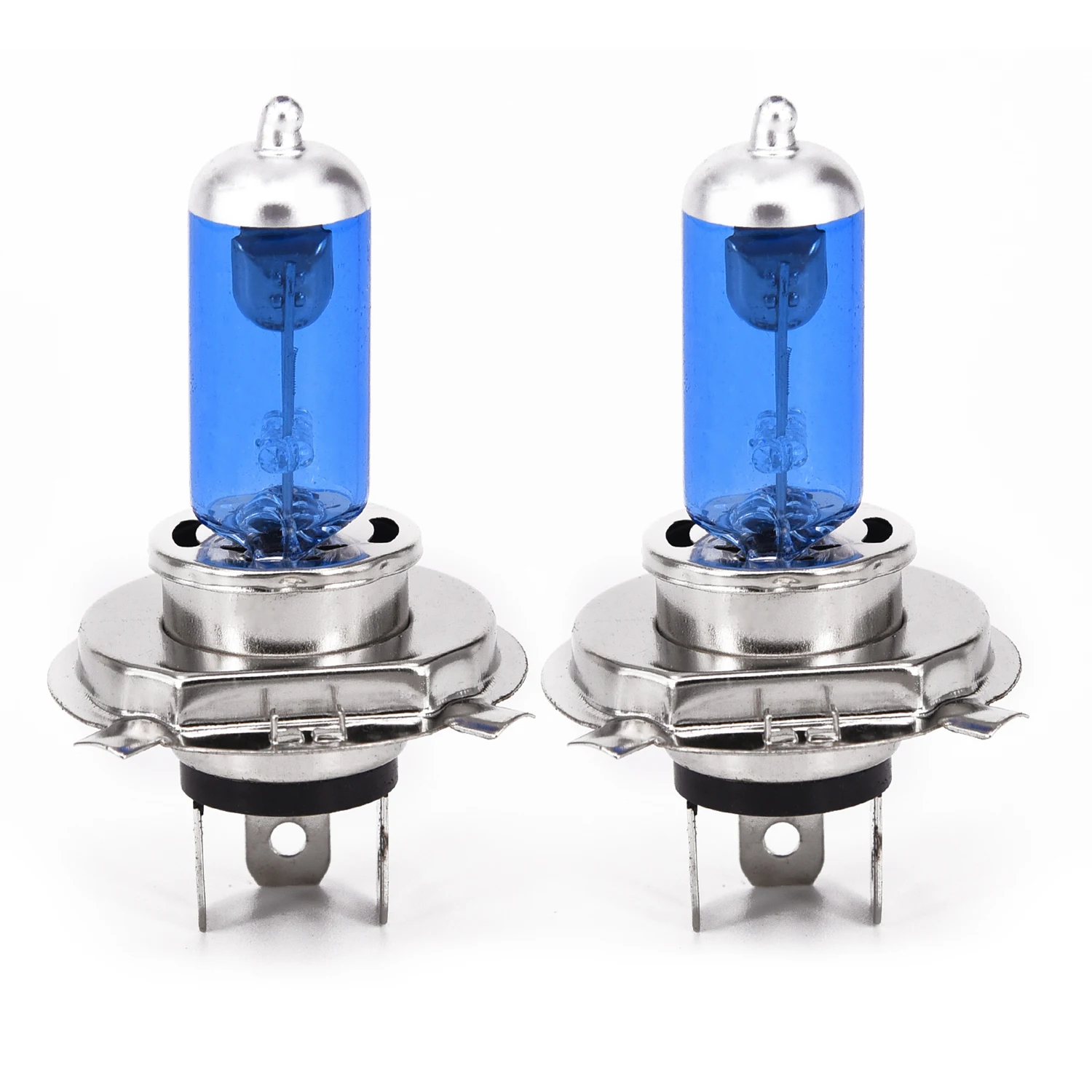 2pcs H4 12V 100W 4500K Car Halogen High Low Beam Light Auto Headlight Bulb Xenon White Lamp Headlamp Lamp Bulbs Blue Shell