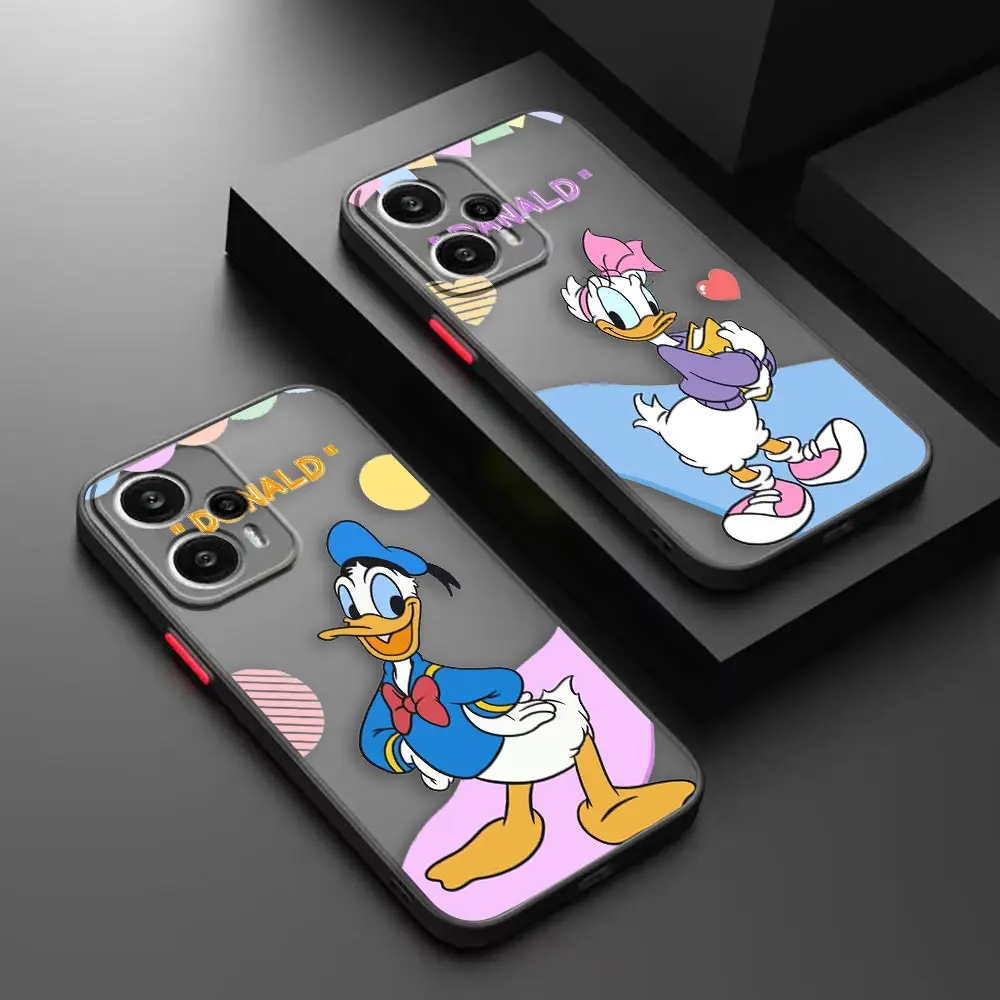 Matte Phone Case For Redmi NOTE 12 11 10 11S 10S 9 9S 9T 8 7 6 5 4 PRO PLUS 4G 5G Case Funda Shell Funny Donald Duck And Daisy