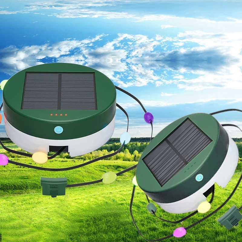 Boîte de rangement de guirlandes lumineuses solaires, RVB, document IC, guirxiété lumineuse multifonction, extérieur, camping, lumière d'urgence, décoration de jardin de mariage