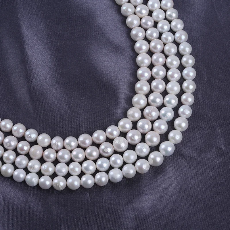 11-13mm White Edison Round Shape Cultured Freshwater Pearl  zhuji pearl Strands Promotion Price