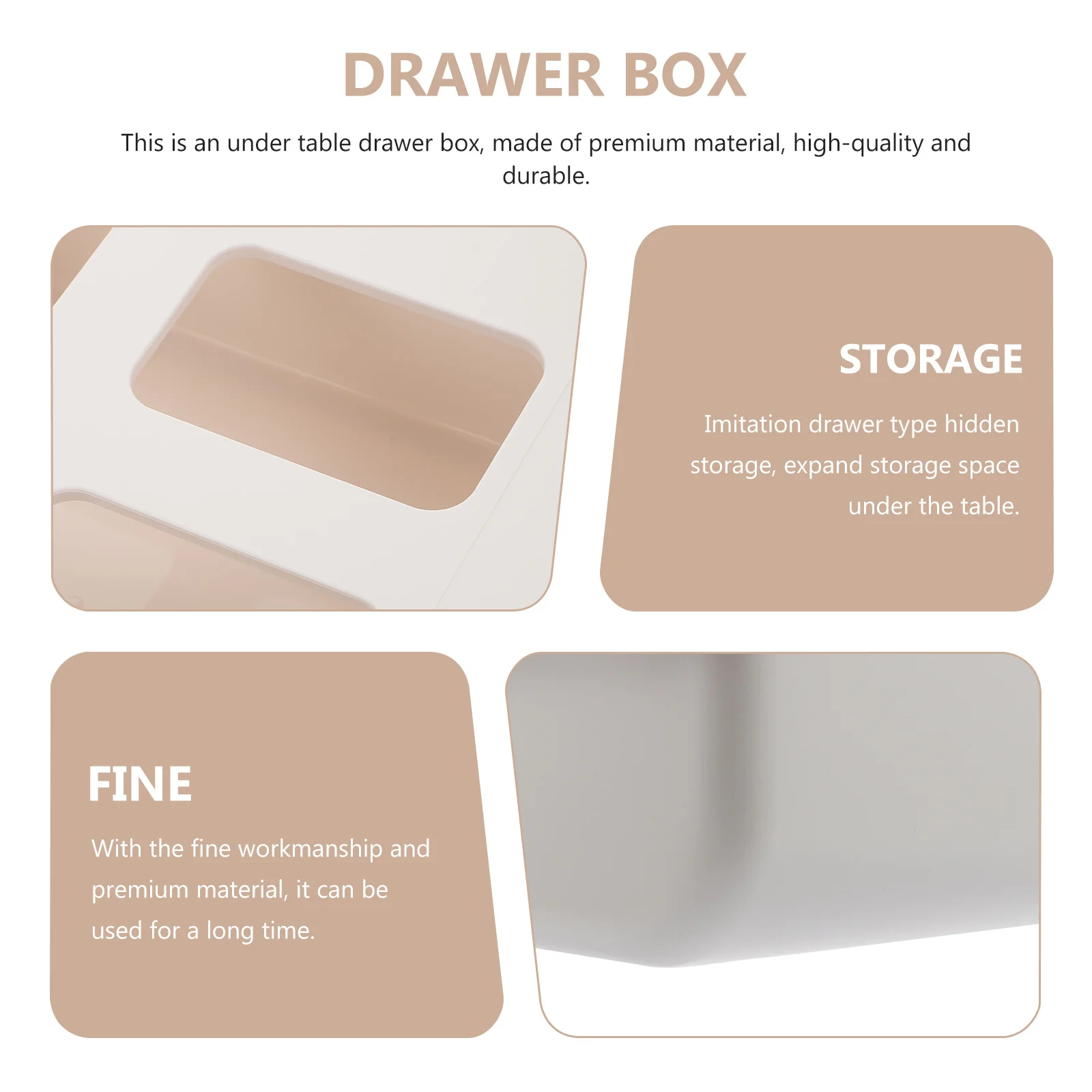 

Under Desk Storage Adhesive Drawer Type Home Organizer Hidden Drawer Box For Pens Cables Papers Under Premium