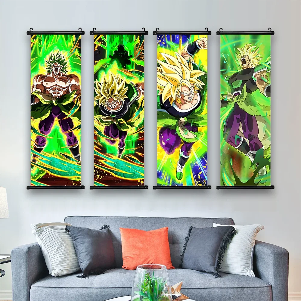 Dragon Ball Anime Poster Son Goku Home Decor Kakarotto Hanging Scrolls Painting Trunks Wall Art Bardock Picture Zarbon Wallpaper