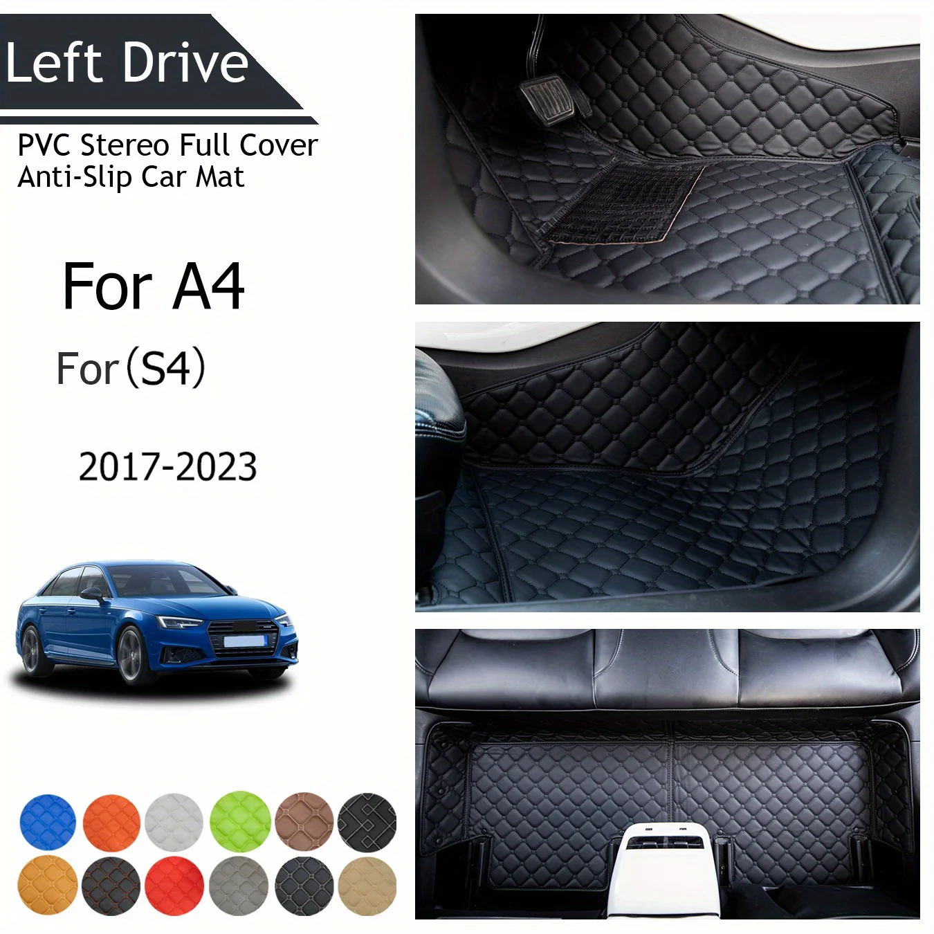 

TEGART 【LHD】For Audi For A4（S4） 2017-2023 Three Layer PVC Stereo Full Cover Anti-Slip Car Mat Car Floor Mats Car Accessories