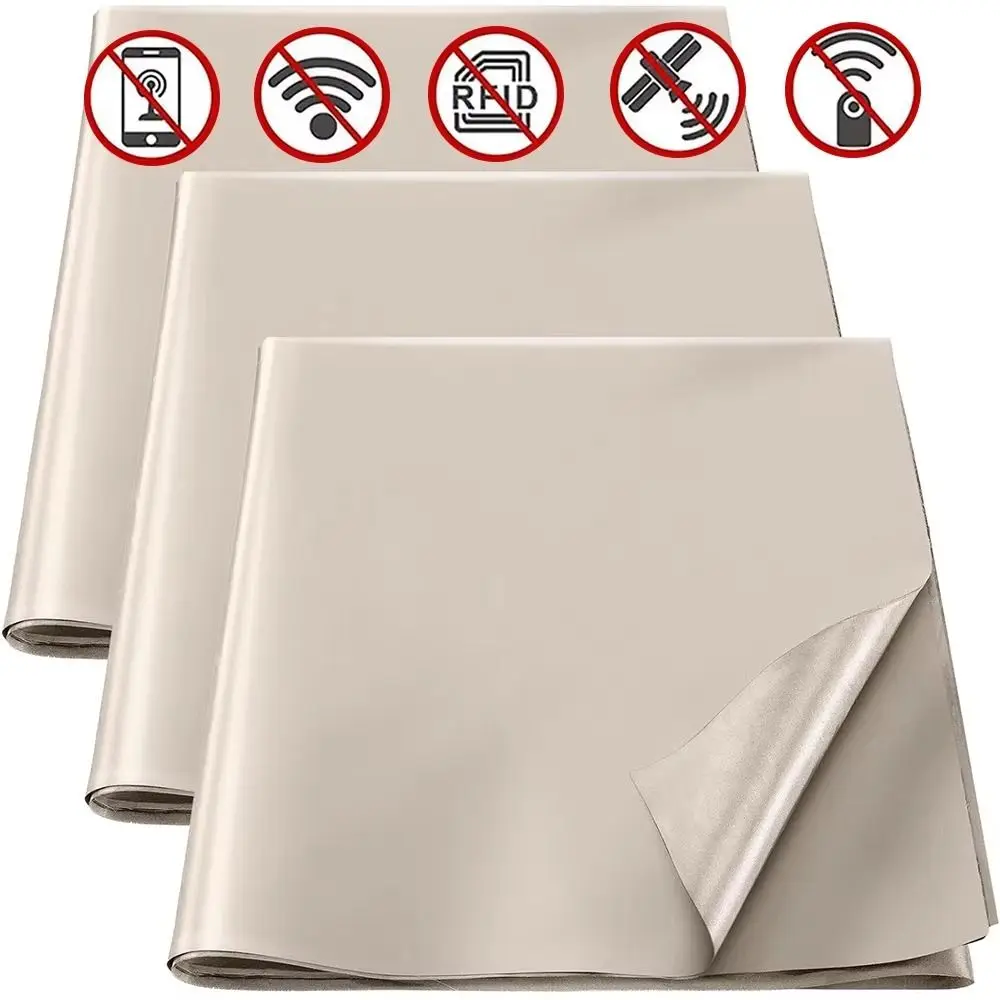 Conductive Nickel Copper Faraday Fabric Polyester Material Silver RFID Shielding Block Anti Signal Interfer Cloth