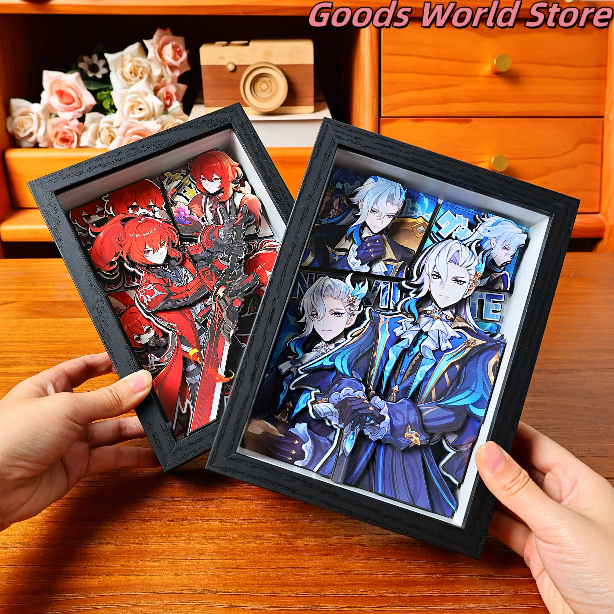 

In stock Furina Neuvillette Diluc Zhongli Wanderer Alhaitham Wriothesley Skirk 3D stereoscopic painting ornament Cosplay Costume