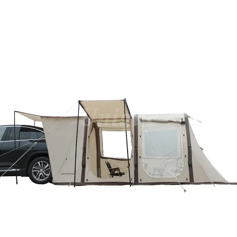 Inflatable Car Rear Tent, Outdoor Camping Tunnel Yurt, Family Self-driving Tourist BBQ, Waterproof, Large Space Pergola