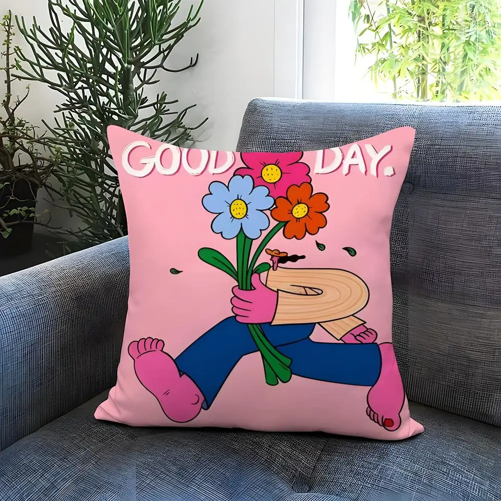 Vibe Retro Dopamine Cushion Cover Comfortable Reversible Pillow Cover Ideal for Car Sofa Bedroom & Beyond
