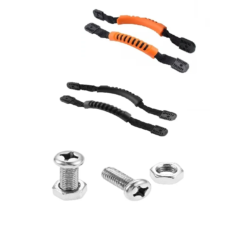 

2/4 комплекта ручек для переноски каяка, оранжевый/черный ремешок для ручки каяка с одним отверстием и монтажными винтами из нержавеющей стали, рифленая ручка